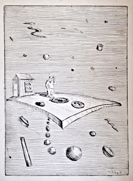 The Watcher of Sarepia - etching print - 1992